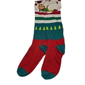 Contempo Christmas Knee High Socks 1 Pair One Size New